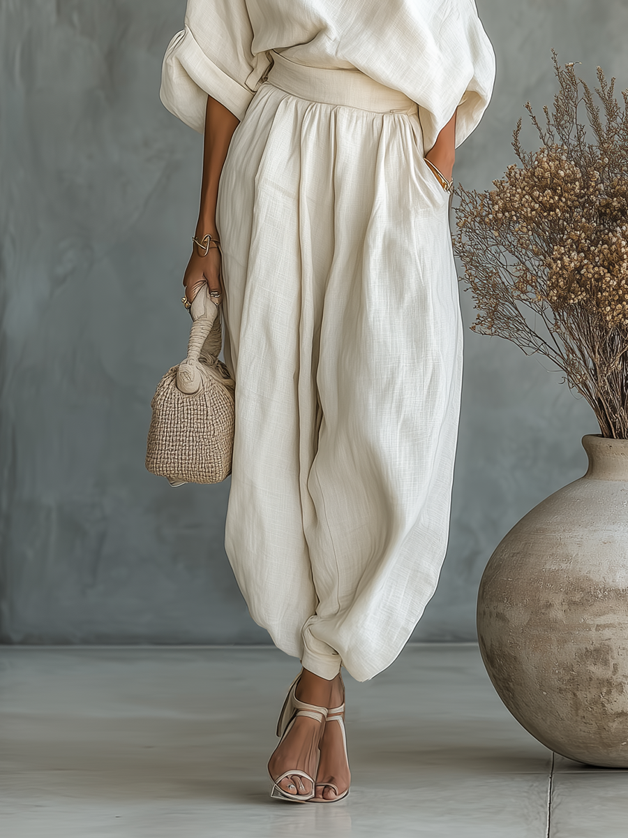 Auróra™ - Off-Shoulder Top with Tapered Pants Set