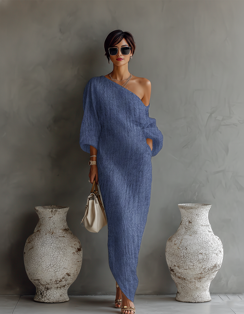 Carmela™ - Ivory White Off-Shoulder Flowing Dress