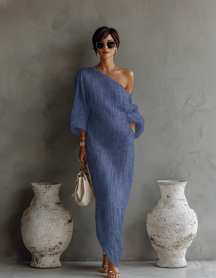 Carmela™ - Ivory White Off-Shoulder Flowing Dress