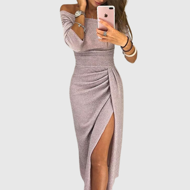 Milena™ - Halter Neck Flowing Silhouette Maxi Dress
