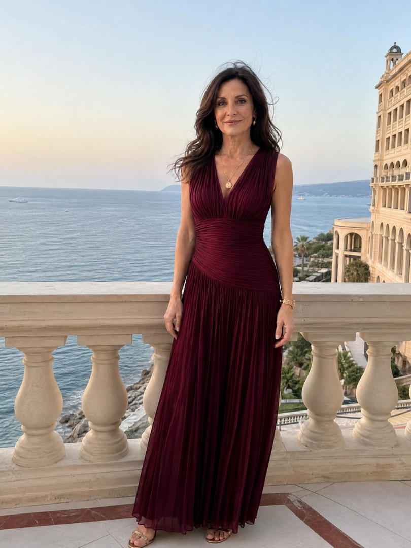 Violeta™ - V-Neck Midi Dress