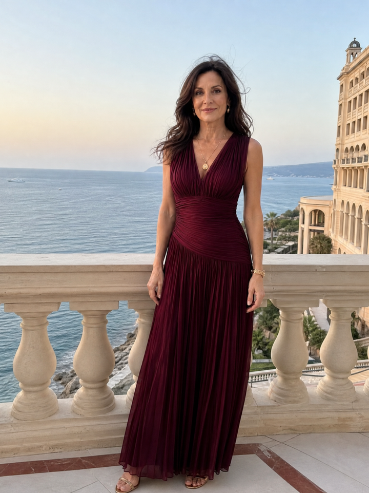 Violeta™ - V-Neck Midi Dress