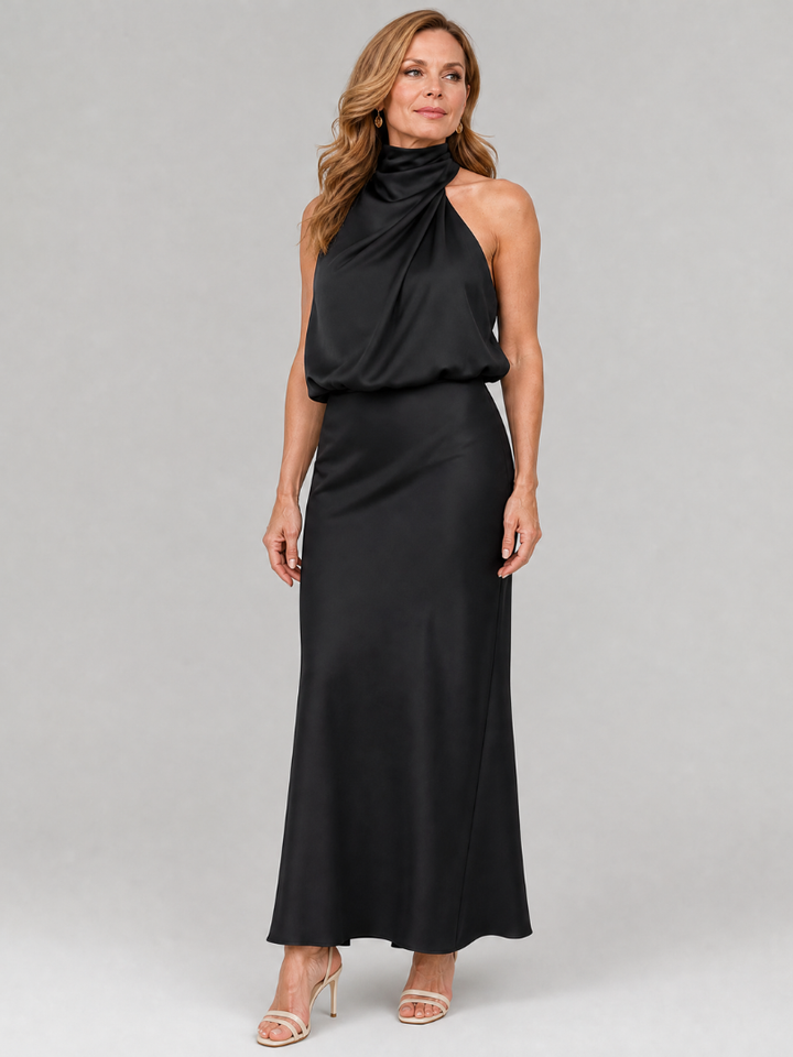 Relene™ - Sleeveless Draped Neck Midi Dress