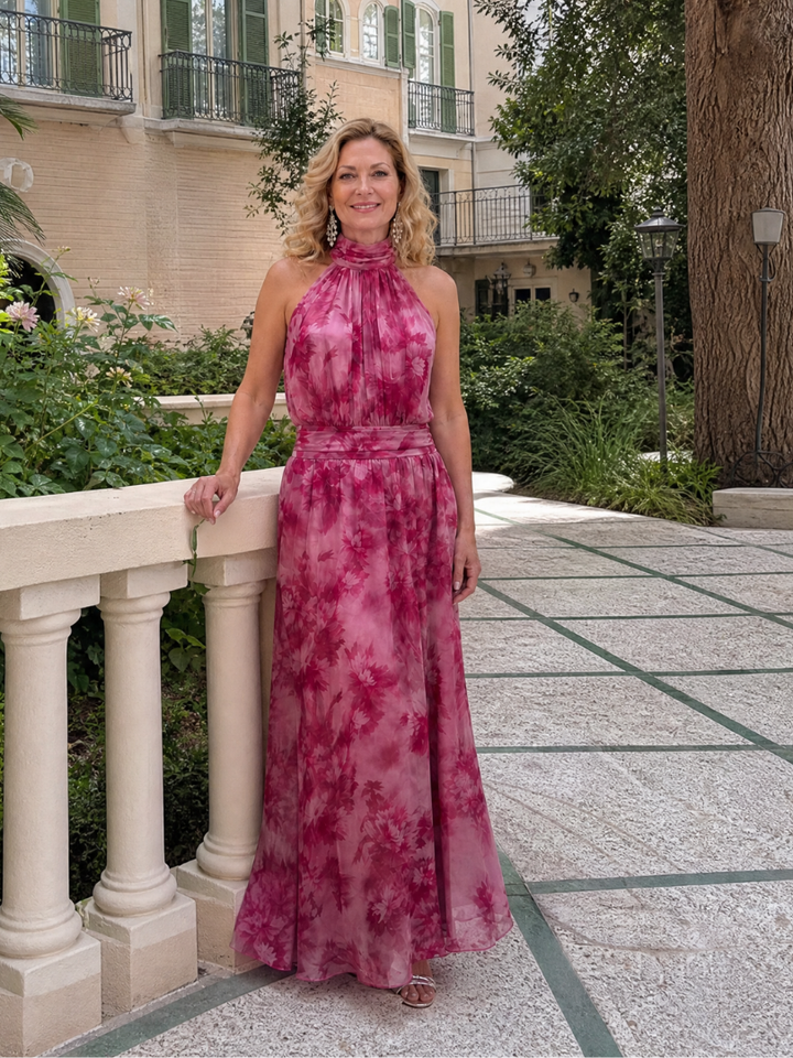 Greta™ - Halter Neck Midi Dress