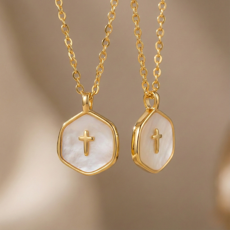 Grazia™ - Mini Pearl Cross Necklace