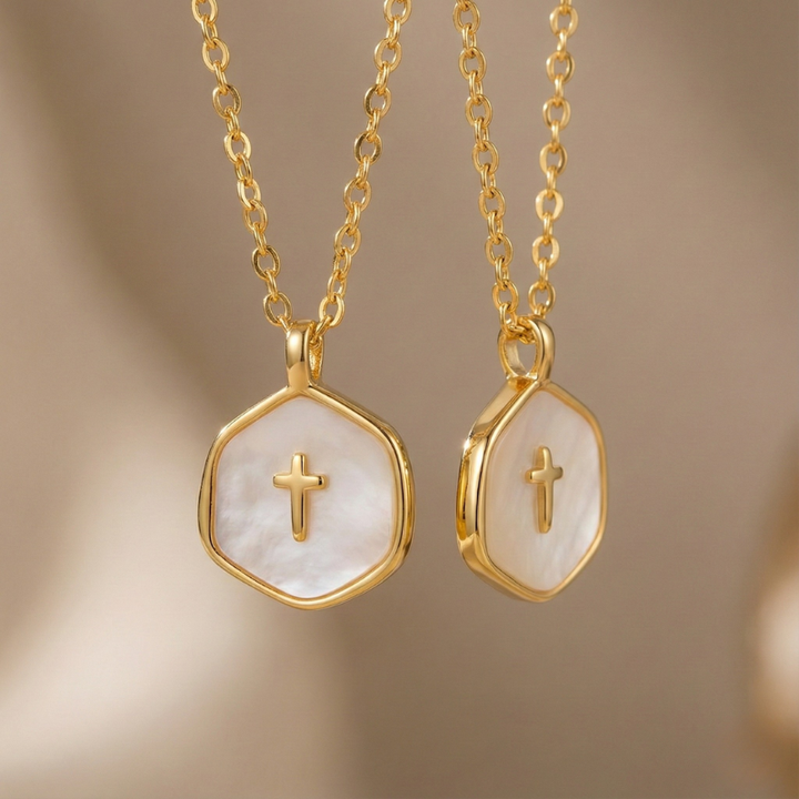 Grazia™ - Mini Pearl Cross Necklace