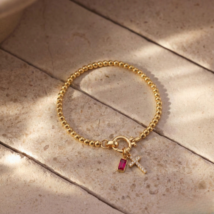 Immacolata™ - Birthstone Cross Bracelet