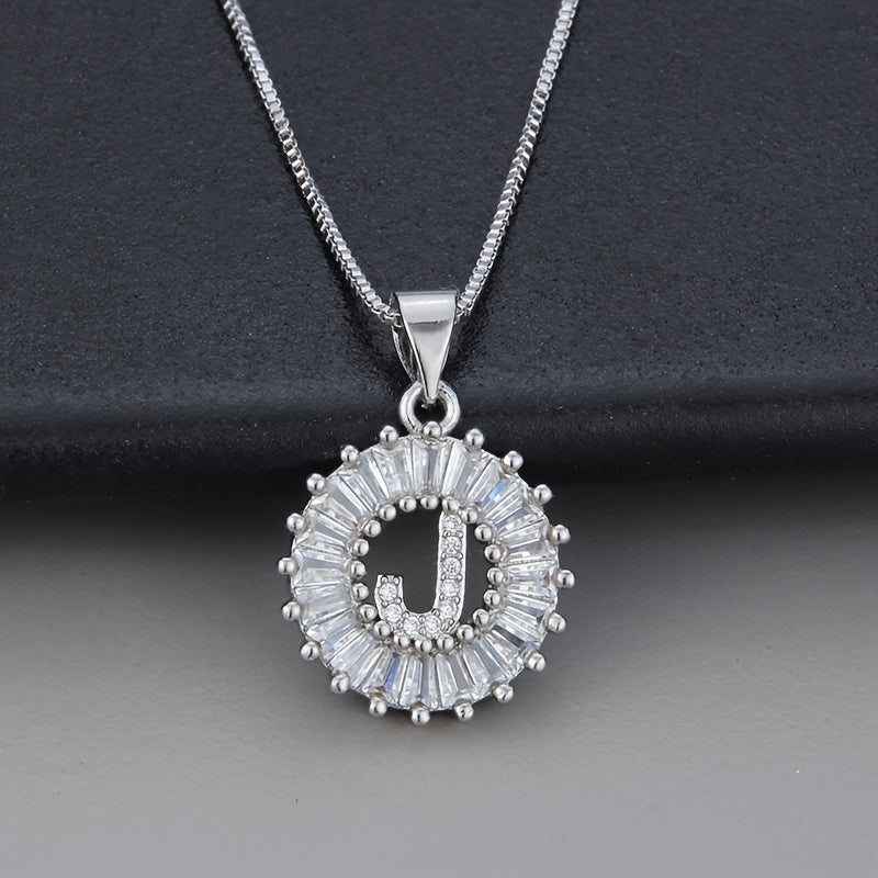 White Gold and Zirconia Initial "Z" Necklace