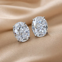 Classic White Gold Earrings Adorned with Zirconia