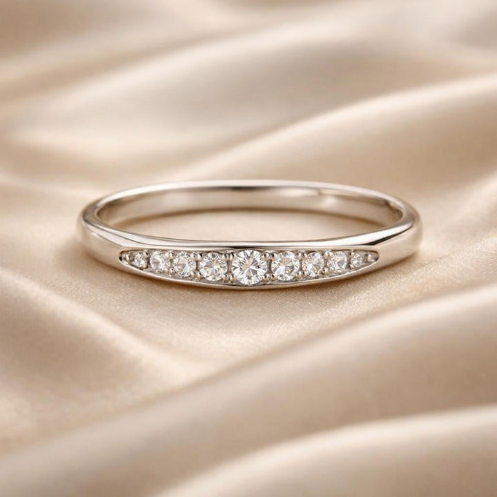White Gold Ring with Micro Pave Zirconia