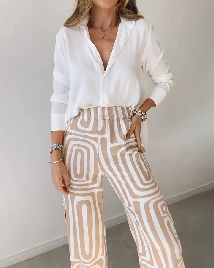 Luciana™ - Printed Wide-Leg Two-Piece Summer Set