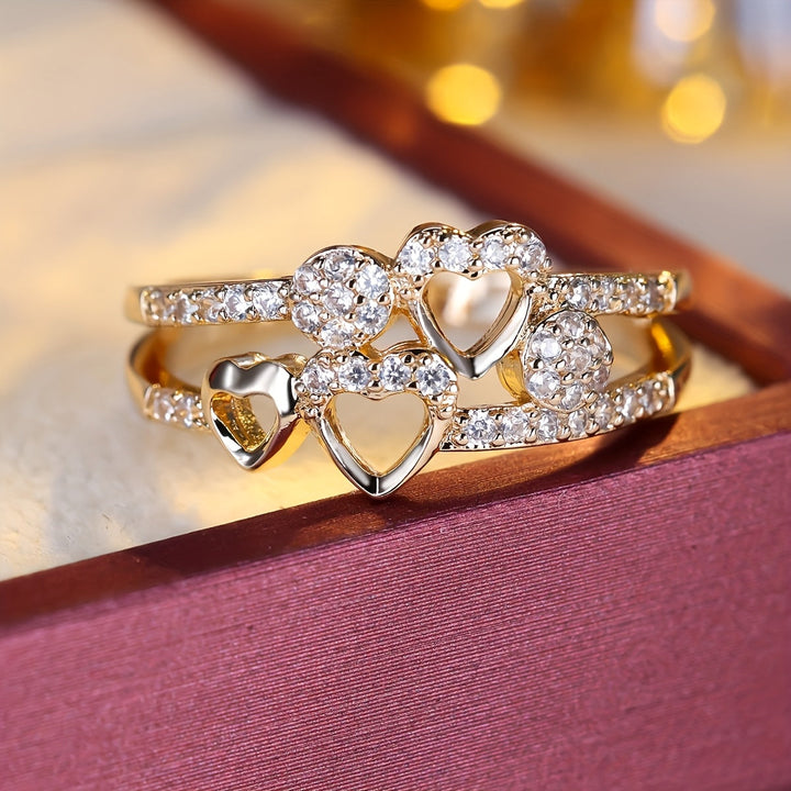 Heart-Shaped Zirconia Ring in White Gold