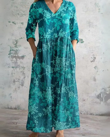 Irene™ - Vintage Floral Maxi Dress
