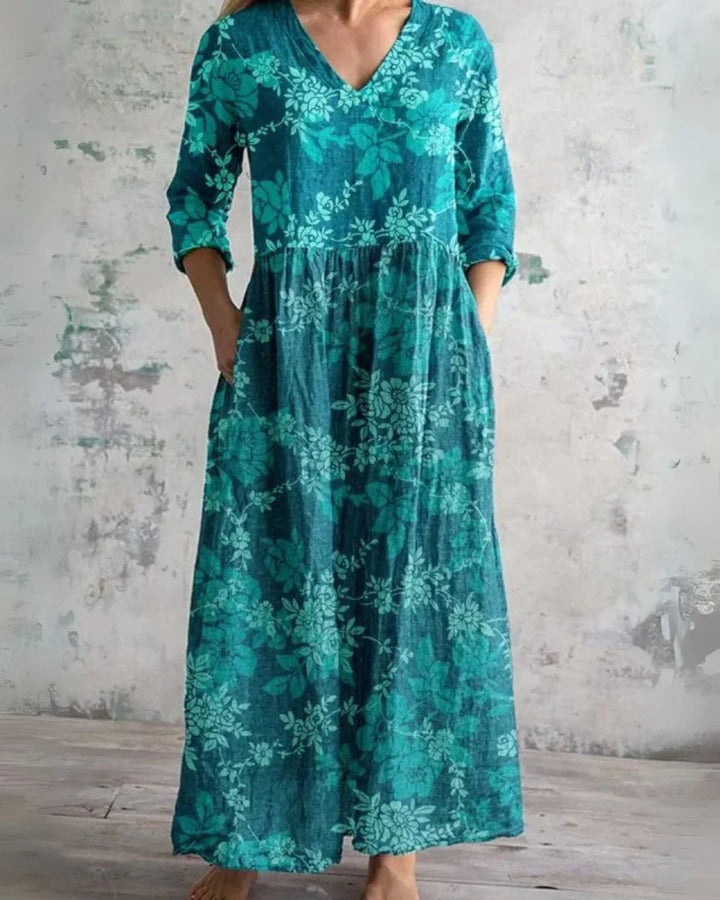 Irene™ - Vintage Floral Maxi Dress