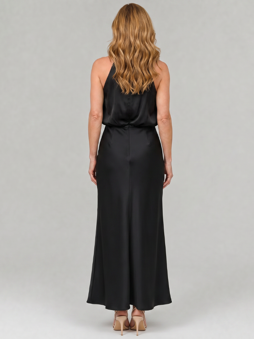 Relene™ - Sleeveless Draped Neck Midi Dress