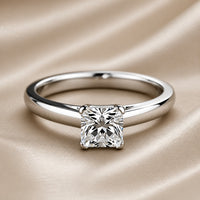 Square Crystal Ring in White Gold