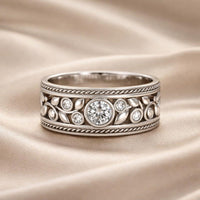 Elegant White Gold Ring Adorned with Zirconia