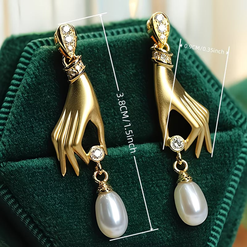 Elegant Hand Pearl Earrings