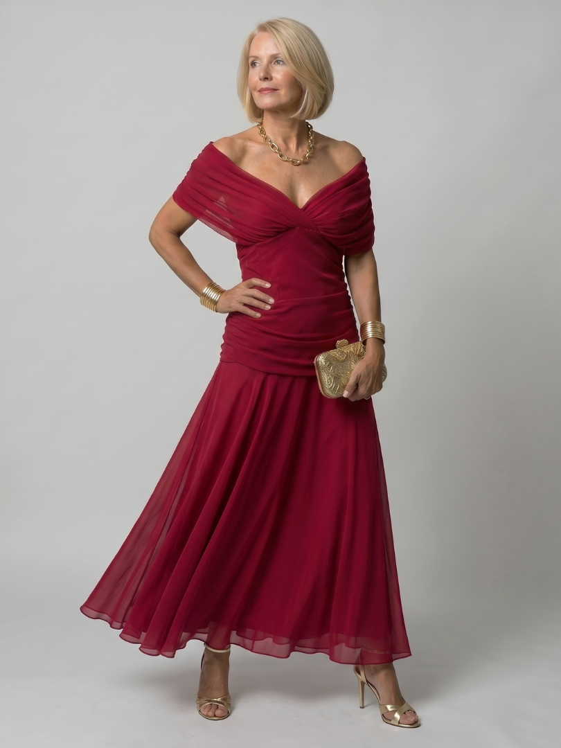 Sobria™ - Off-Shoulder Flowing Midi Dress