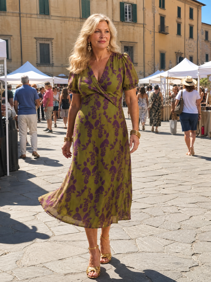 Olandria™ - Floral Midi Dress
