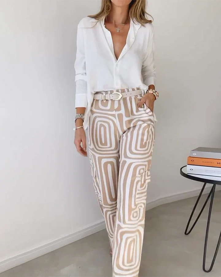 Luciana™ - Printed Wide-Leg Two-Piece Summer Set