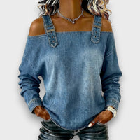 Paloma™ - Denim Top with Buckle Strap