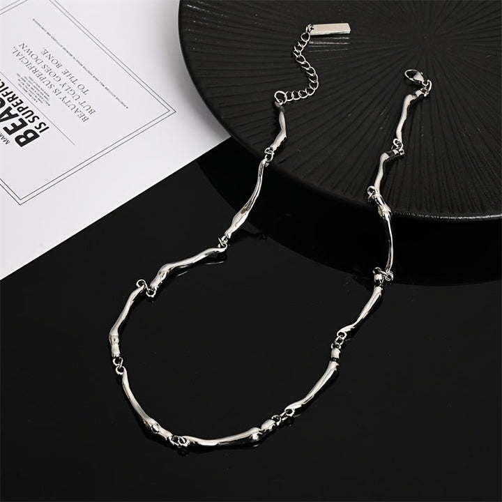 White Gold Twisted Wave Necklace
