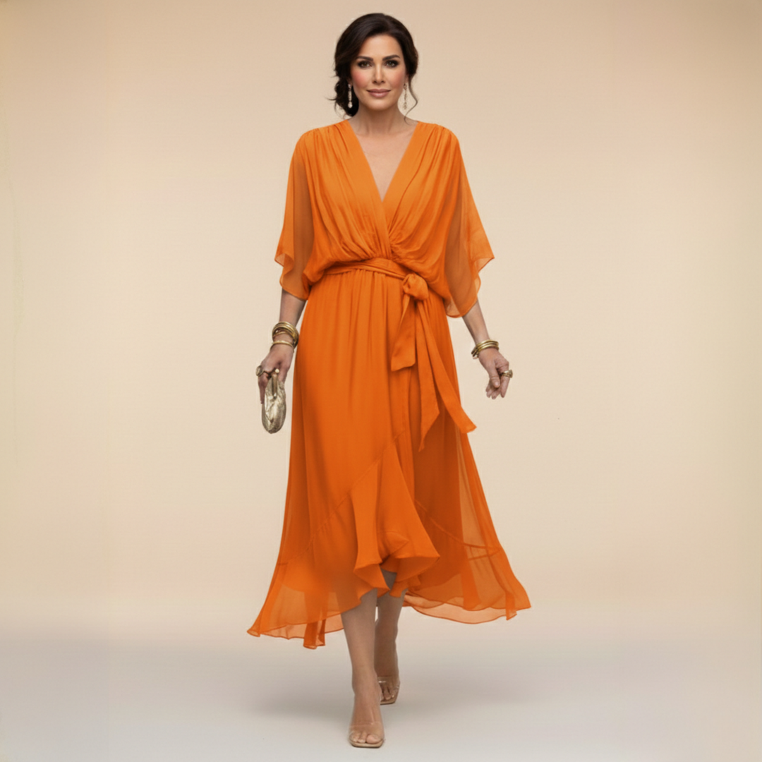 Wren™ - V-Neck Flowing Midi Dress