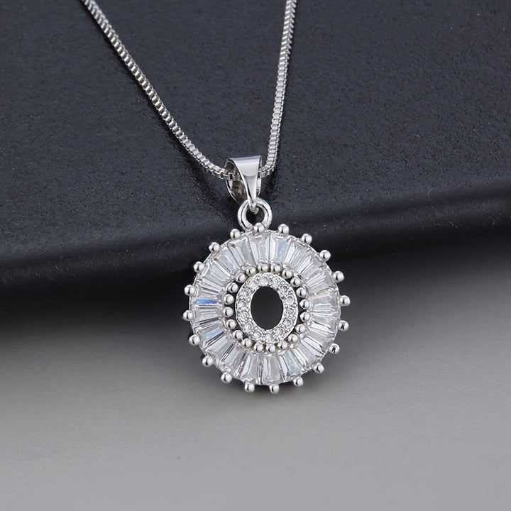 White Gold and Zirconia Initial "Z" Necklace