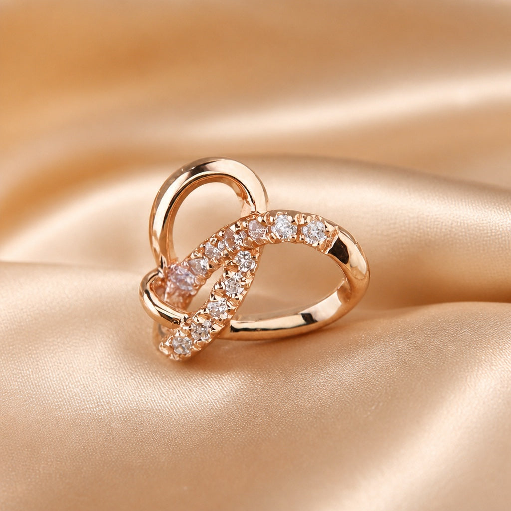 Geometric Stud Earrings in White Gold with Zirconia