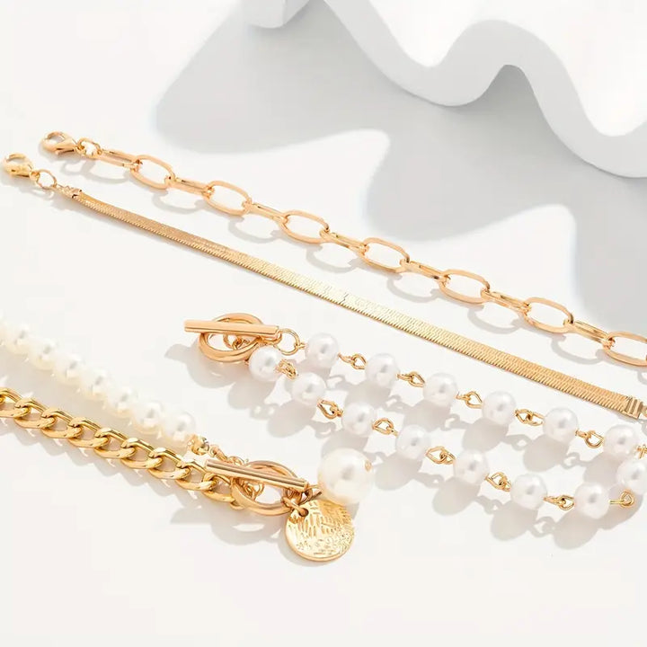 Luxury Layered Pearl Bracelet Set