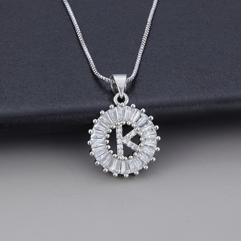 White Gold and Zirconia Initial "Z" Necklace