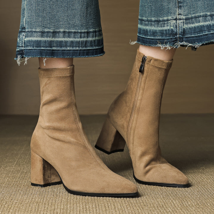 Élan Suede Leather Ankle Boots