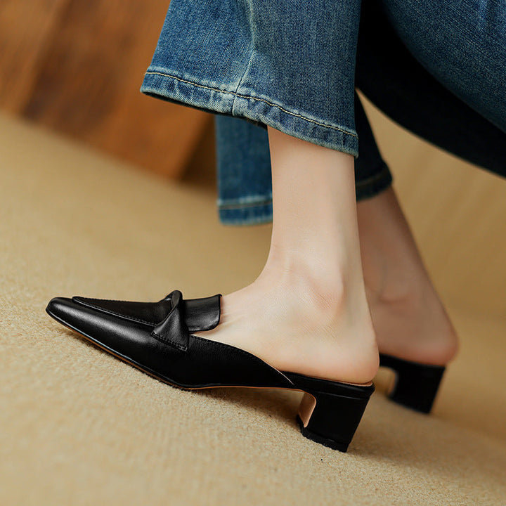 Matilda | Pointed Leather Mules