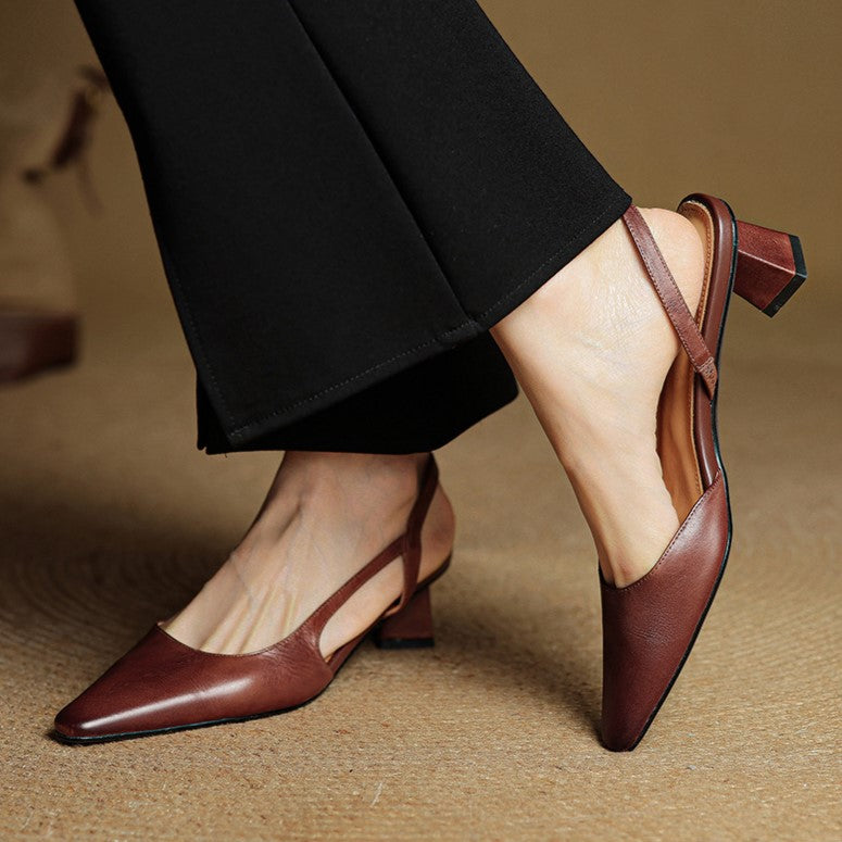 Georgia | Leather Slingback Pumps