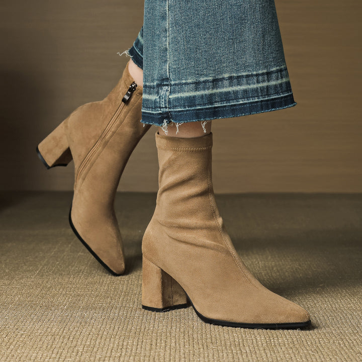 Élan Suede Leather Ankle Boots