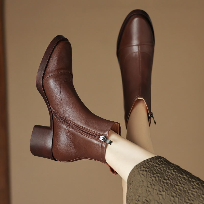 Velisse Leather Block Boots