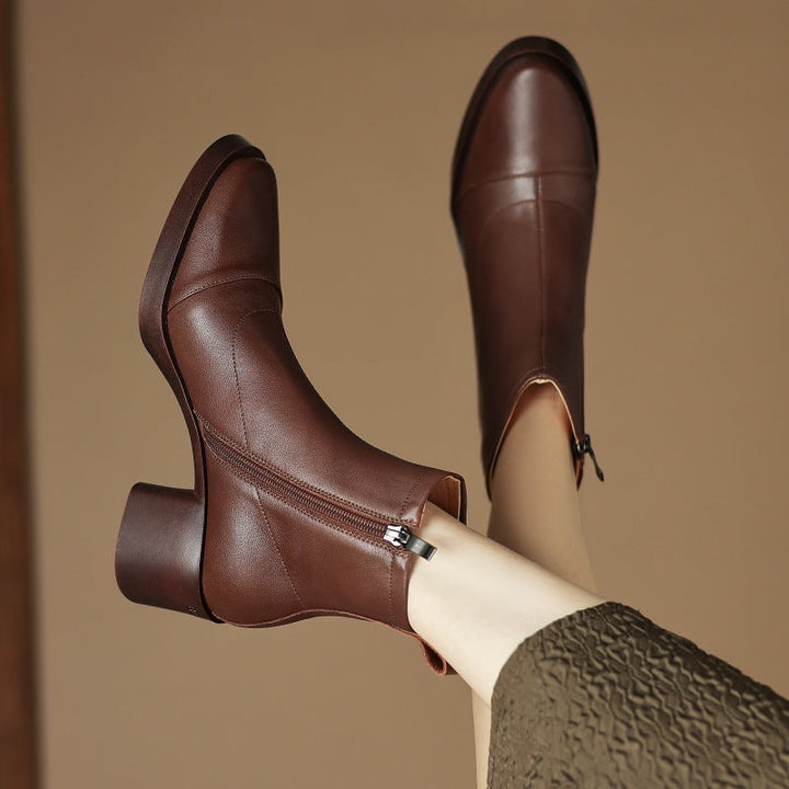 Velisse Leather Block Boots