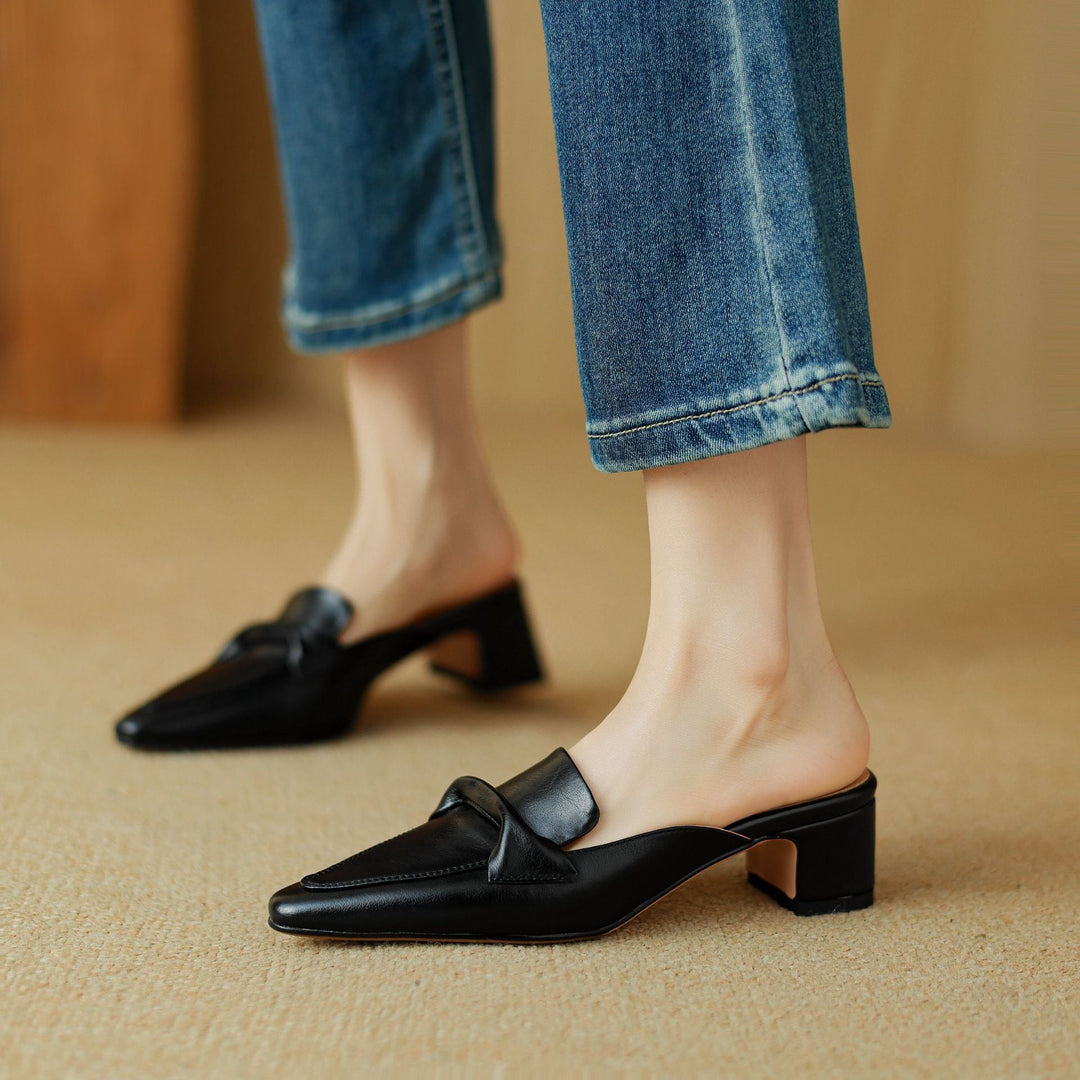 Matilda | Pointed Leather Mules