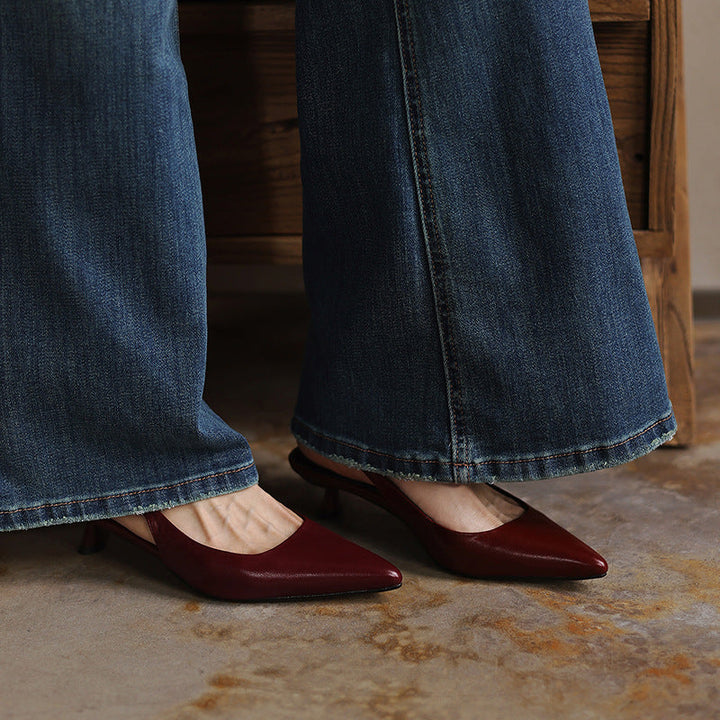 Lillian lambskin leather slingback heels, full pair view