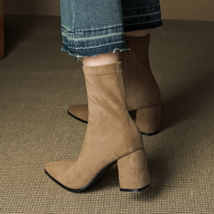 Élan Suede Leather Ankle Boots