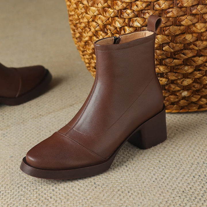Velisse Leather Block Boots