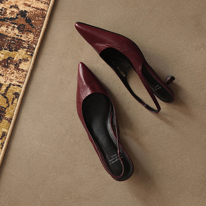 Lillian | Lambskin Leather Slingback Heels
