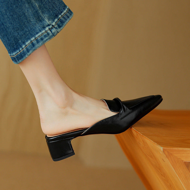 Matilda | Pointed Leather Mules