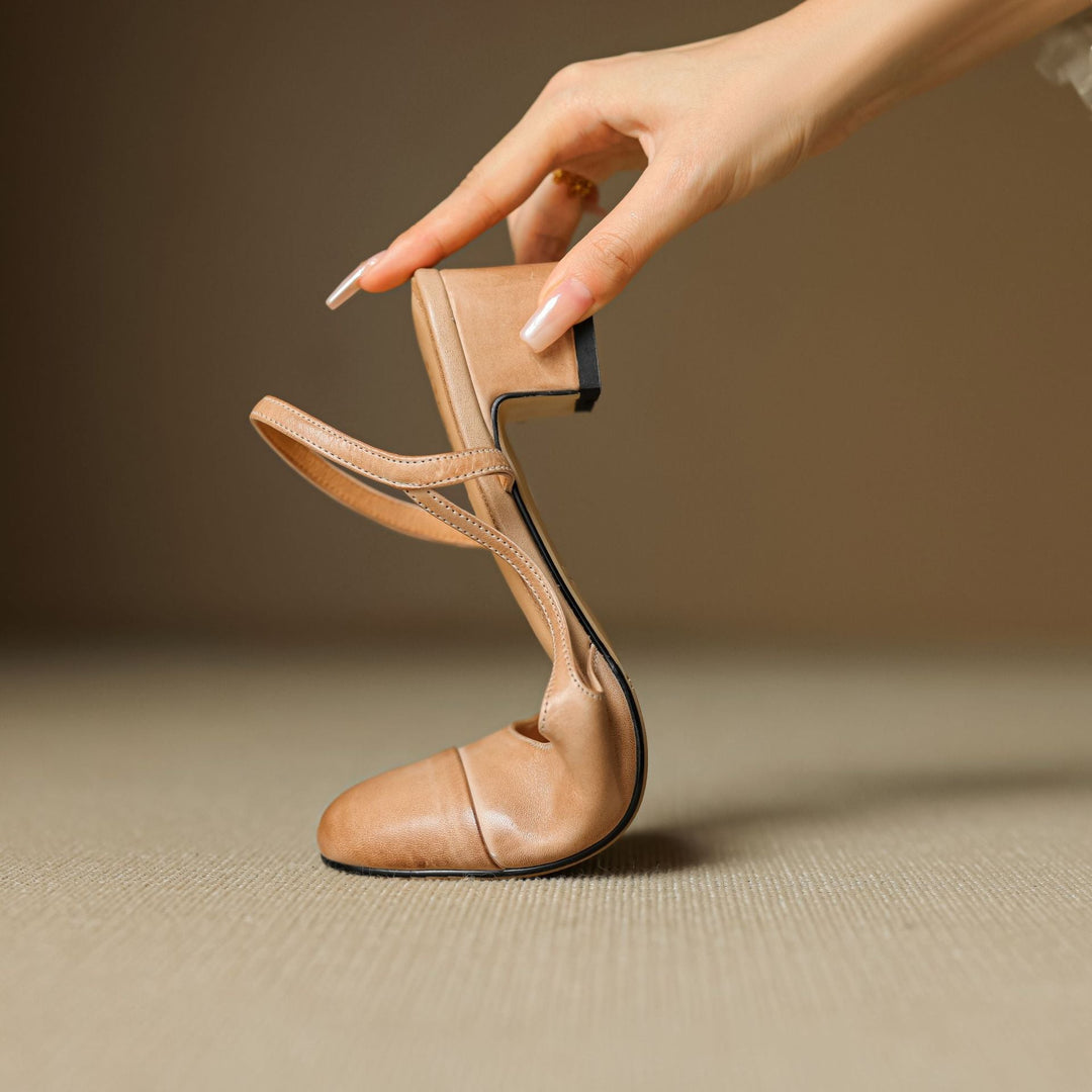 Harlow slingback heels, back view showing slingback strap