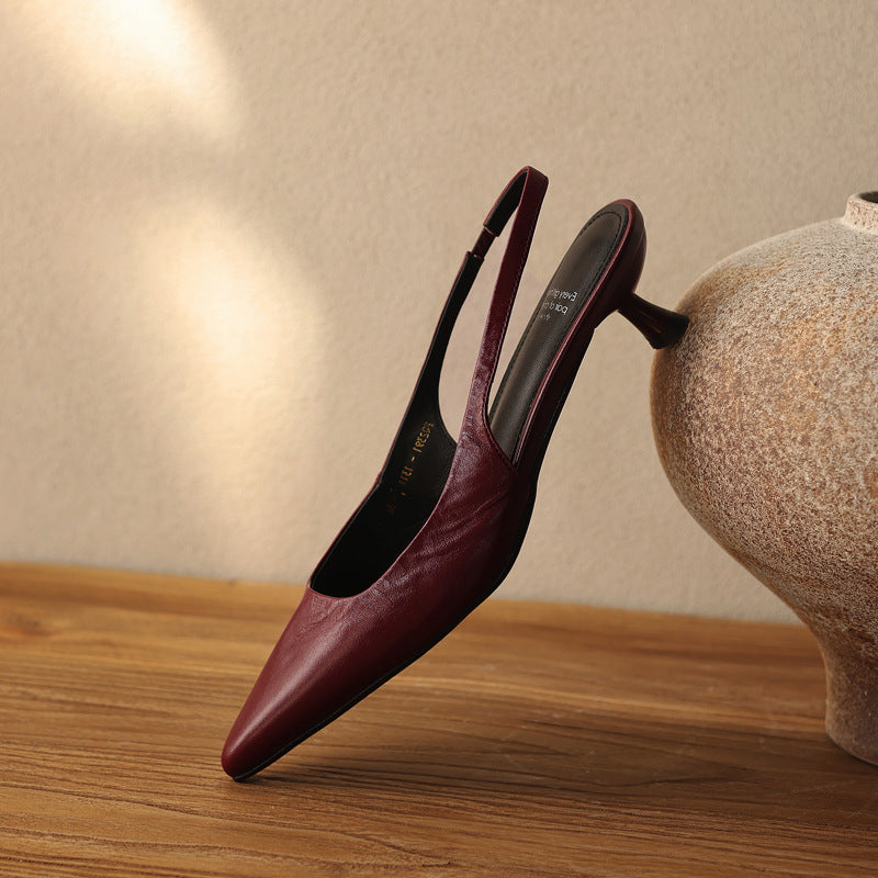 Lillian | Lambskin Leather Slingback Heels