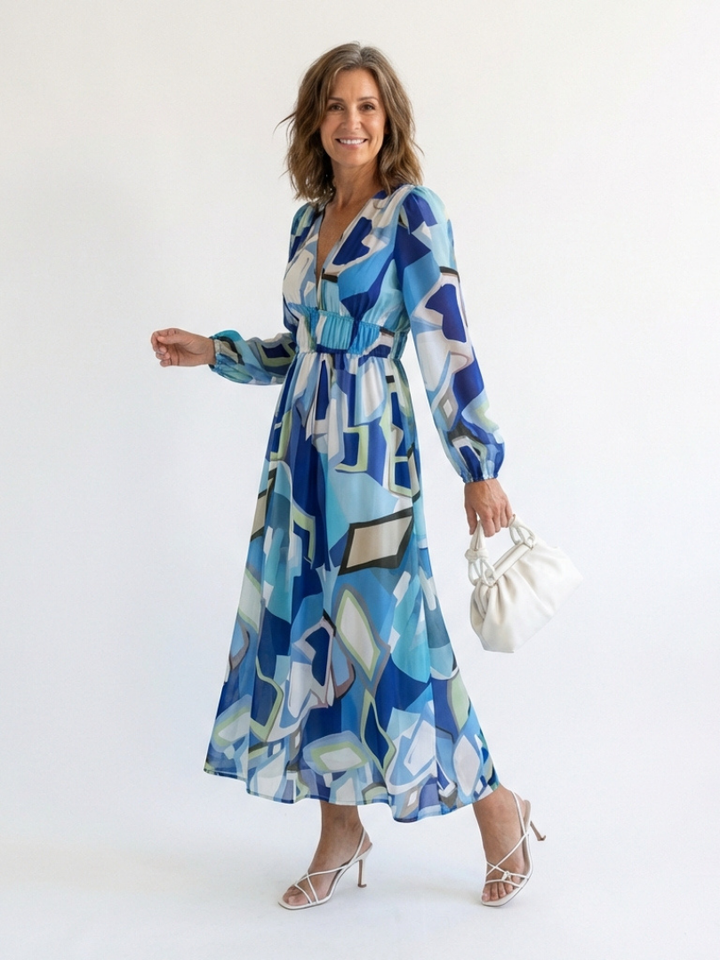 Althea | Floral Maxi Dress with Long Sleeves