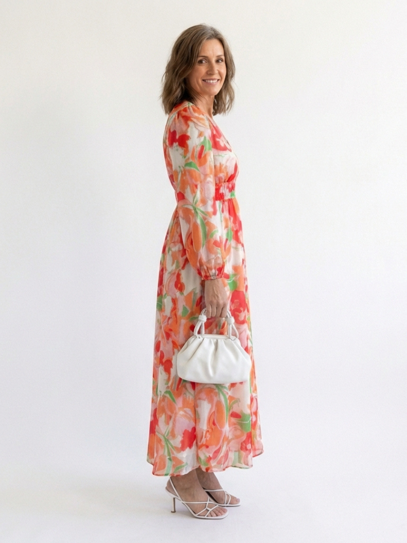 Althea | Floral Maxi Dress with Long Sleeves