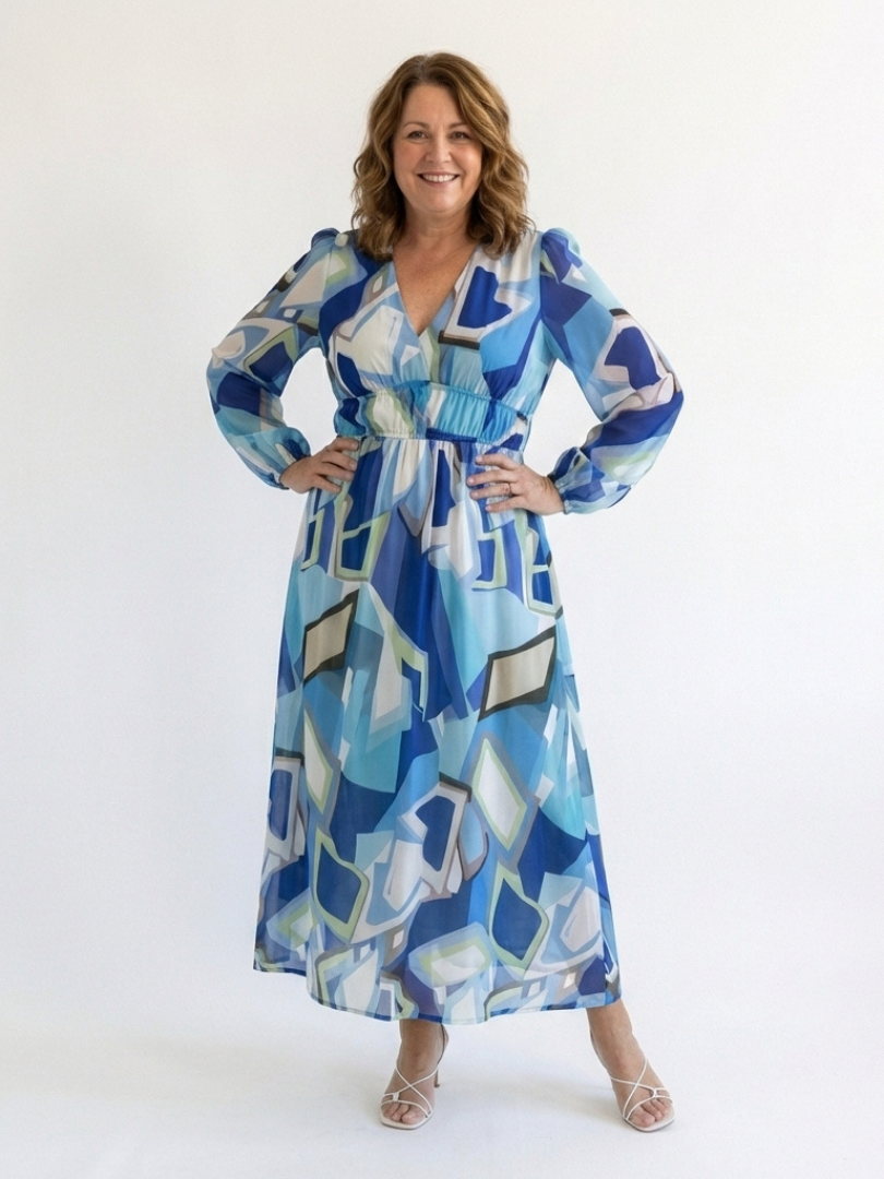 Althea | Floral Maxi Dress with Long Sleeves