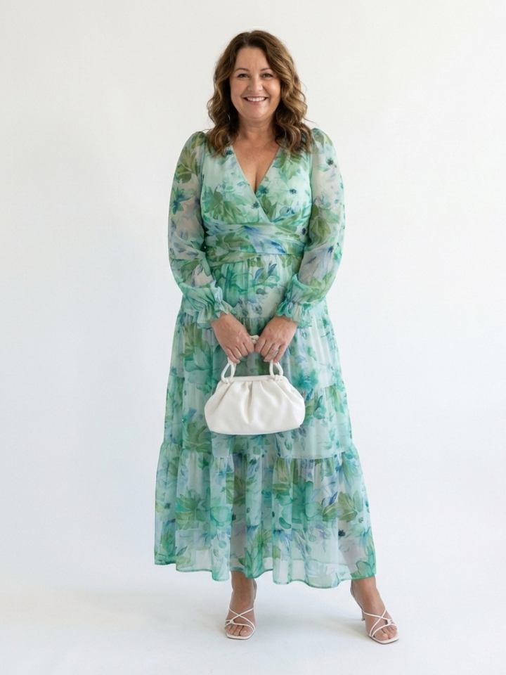 Althea | Floral Maxi Dress with Long Sleeves